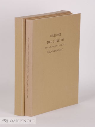 Order Nr. 142459 ORIGINI DEL CORSIVO NELLA TIPOGRAFIA ITALIANA DEL CINQUECENTO. Luigi - Tinto...