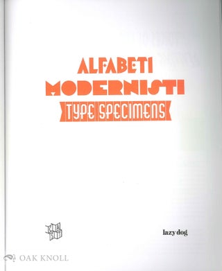 ALFABETI MODERNISTI. TYPE SPECIMENS. EDIZ. ILUSSTRATA