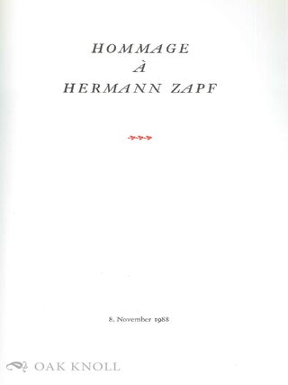 Order Nr. 142576 HOMMAGE A` HERMANN ZAPF