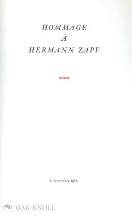 Order Nr. 142576 HOMMAGE A` HERMANN ZAPF