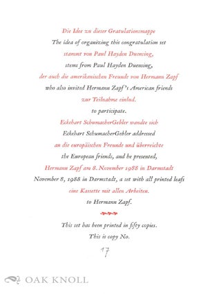 HOMMAGE A` HERMANN ZAPF.