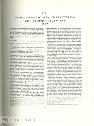 TYPE SPECIMEN FACSIMILES, REPRODUCTIONS OF FIFTEEN TYPE SPECIMEN SHEETS ISSUED BETWEEN THE SIXTEENTH AND EIGHTEENTH CENTURIES. TWO VOLUMES.