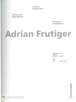 FORMEN UND GEGENFORMEN / FORMES ET CONTREFORMES / FORMS AND COUNTERFORMS.