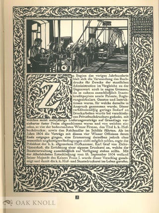 ZUR FEIER DES EINHUNDERTJÄHRIGEN BESTANDES DER K. K. HOF- UND STAATSDRUCKEREI.