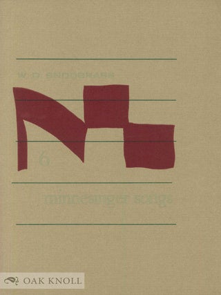 Order Nr. 142717 SIX MINNESINGER SONGS. W. D. Snodgrass