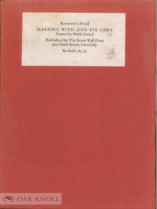 Order Nr. 142744 SLEEPING WITH ONE EYE OPEN. Mark Strand