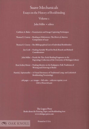 SUAVE MECHANICALS: ESSAYS ON THE HISTORY OF BOOKBINDING, VOLUME 2