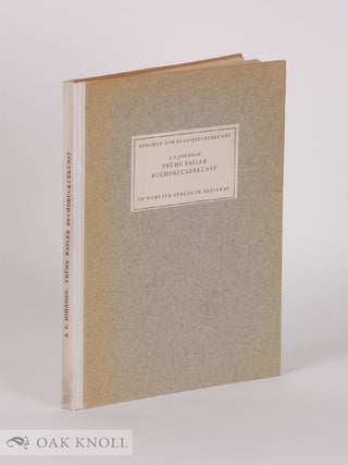 Order Nr. 142902 FRÜHE BASLER BUCHDRUCKERKUNST. A. F Johnson