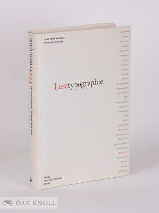 Order Nr. 142915 LESETYPOGRAPHIE. Hans Peter Willberg, Friedrich Forssman