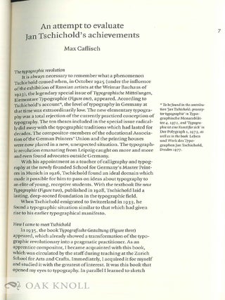 JAN TSCHICHOLD: REFLECTIONS AND REAPPRAISALS.