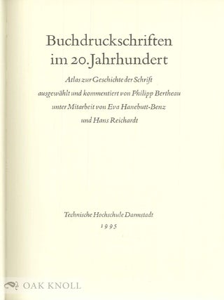 BUCHDRUCKSCHRIFTEN IM 20. JAHRHUNDERT.