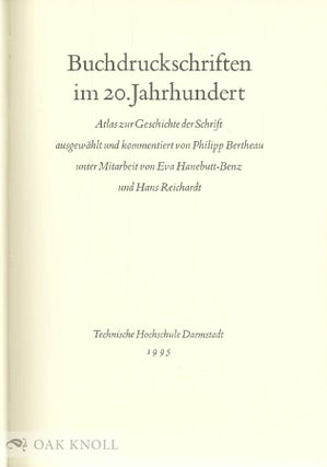 BUCHDRUCKSCHRIFTEN IM 20. JAHRHUNDERT.
