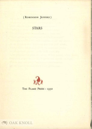 Order Nr. 142952 STARS. Robinson Jeffers