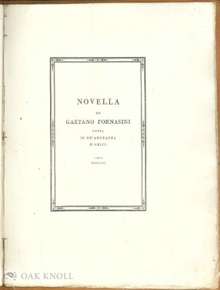 NOVELLA DI GAETANO FORNASINI, LETTA IN UN' ADUNANZA D' AMICI.