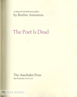 THE POET IS DEAD.