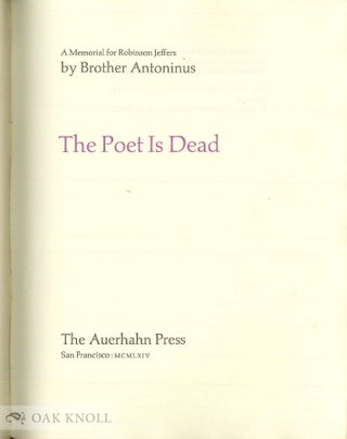 THE POET IS DEAD.