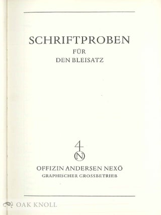 SCHRIFTPROBEN F&Uuml;R DEN BLEISATZ.
