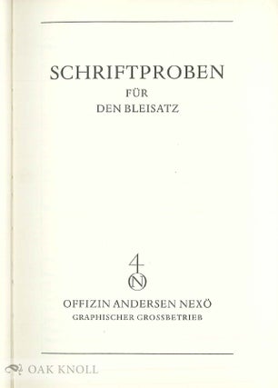SCHRIFTPROBEN FÜR DEN BLEISATZ.