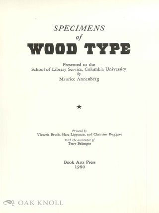 SPECIMENS OF WOOD TYPE.