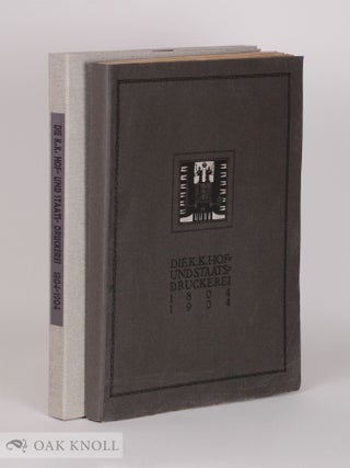 Order Nr. 143179 ZUR FEIER DES EINHUNDERTJ&Auml;HRIGEN BESTANDES DER K. K. HOF- UND STAATSDRUCKEREI