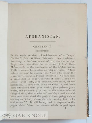 HISTORY OF AFGHANISTAN FROM THE EARLIEST PERIOD TO THE OUTBREAK OF THE WAR OF 1878.