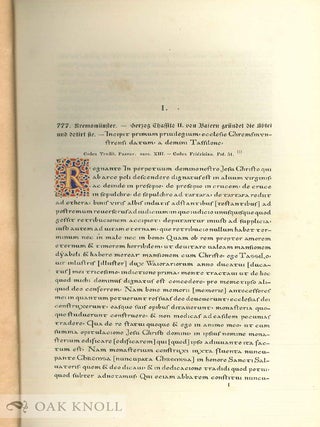 URKUNDENBUCH F&Uuml;R DIE GESCHICHTE DES BENEDICTINER STIFTES KREMSMUENSTER, SEINER PFARREIEN UND BESITZUNGEN VOM JAHRE 777 BIS 1400.