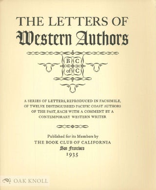 THE LETTERS OF WESTERN AUTHORS.