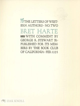 THE LETTERS OF WESTERN AUTHORS.