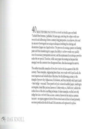 40 SELECTED TURKISH EBRU PATTERNS FROM THE HISTORICAL DEVELOPMENT PROCESS BETWEEN THE 16TH AND 20TH CENTURIES.