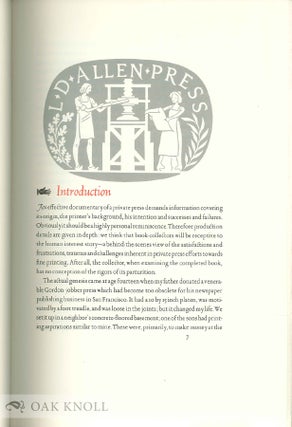 THE ALLEN PRESS BIBLIOGRAPHY, A FACSIMILE WITH ORIGINAL LEAVES AND ADDITIONS TO DATE INCLUDING A CHECKLIST OF EPHEMERA.