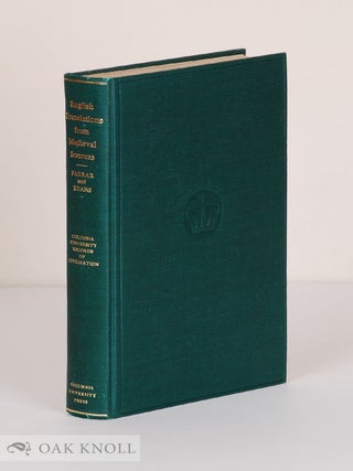 Order Nr. 15928 BIBLIOGRAPHY OF ENGLISH TRANSLATIONS FROM MEDIEVAL SOURCES. Clarissa P. Farrar,...