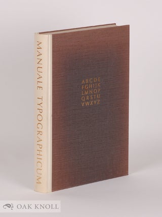Order Nr. 16498 MANUALE TYPOGRAPHICUM, 100 TYPOGRAPHICAL ARRANGEMENTS WITH CONSIDERATIONS ABOUT...