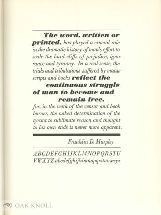 MANUALE TYPOGRAPHICUM, 100 TYPOGRAPHICAL ARRANGEMENTS WITH CONSIDERATIONS ABOUT TYPES, TYPOGRAPHY AND THE ART OF PRINTING SELECTED FROM PAST AND PRESENT, PRINTED IN EIGHTEEN LANGUAGES.