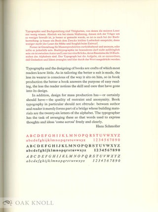 MANUALE TYPOGRAPHICUM, 100 TYPOGRAPHICAL ARRANGEMENTS WITH CONSIDERATIONS ABOUT TYPES, TYPOGRAPHY AND THE ART OF PRINTING SELECTED FROM PAST AND PRESENT, PRINTED IN EIGHTEEN LANGUAGES.