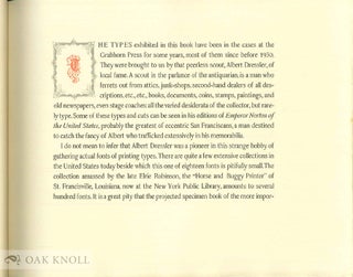 NINETEENTH CENTURY TYPE DISPLAYED IN 18 FONTS CAST BY UNITED STATES FOUNDERS, NOW IN THE CASES OF THE GRABHORN PRESS.