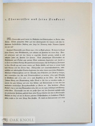 SCHRIFTGIESSEREIEN IN BERLIN VON THURNENSSER BIS UNGER, NACH