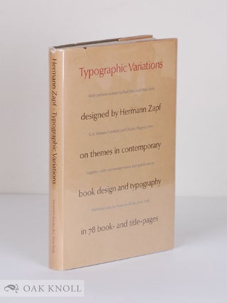 Order Nr. 20894 TYPOGRAPHIC VARIATIONS DESIGNED BY HERMANN ZAPF ON THEMES IN CONTEMPORARY BOOK...