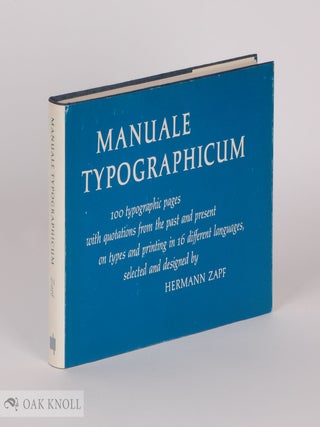 Order Nr. 21325 MANUALE TYPOGRAPHICUM. Hermann Zapf