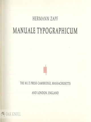 MANUALE TYPOGRAPHICUM.