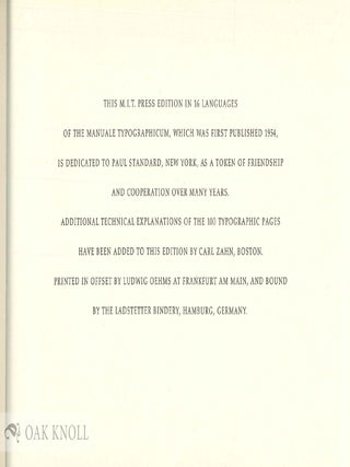MANUALE TYPOGRAPHICUM.