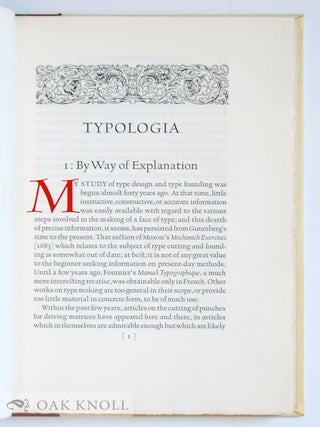 TYPOLOGIA, STUDIES IN TYPE DESIGN & TYPE MAKING