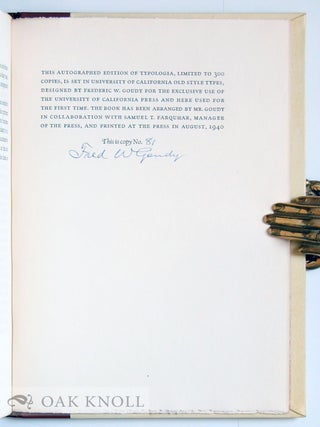 TYPOLOGIA, STUDIES IN TYPE DESIGN & TYPE MAKING