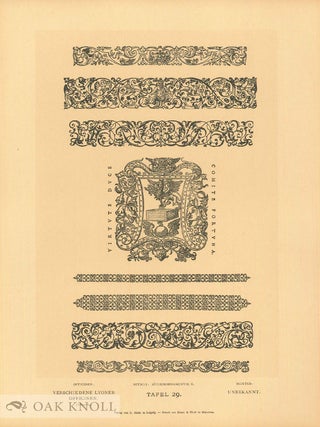 BÜCHER-ORNAMENTIK DER RENAISSANCE, EINE AUSWAHL STYLVOLLER TITELEINFASSUNGEN, INITIALEN, LEISTEN. With DIE BÜCHER-ORNAMENTIK, DER HOCH - UND SPATRENAISSANCE.