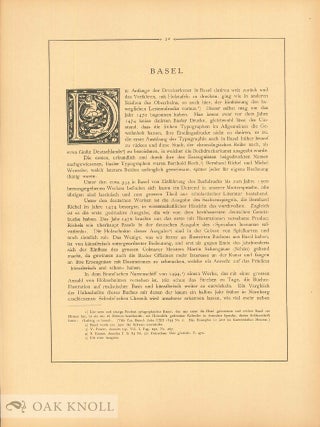 BÜCHER-ORNAMENTIK DER RENAISSANCE, EINE AUSWAHL STYLVOLLER TITELEINFASSUNGEN, INITIALEN, LEISTEN. With DIE BÜCHER-ORNAMENTIK, DER HOCH - UND SPATRENAISSANCE.