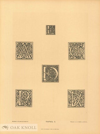 BÜCHER-ORNAMENTIK DER RENAISSANCE, EINE AUSWAHL STYLVOLLER TITELEINFASSUNGEN, INITIALEN, LEISTEN. With DIE BÜCHER-ORNAMENTIK, DER HOCH - UND SPATRENAISSANCE.