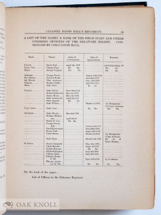DELAWARE ARCHIVES, MILITARY AND NAVAL RECORDS. FIVE VOLUMES; A COMPLETE SET.
