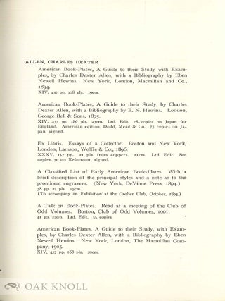 A BIBLIOGRAPHY OF BOOK-PLATE LITERATURE.