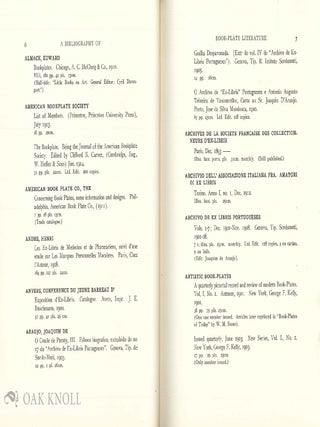 A BIBLIOGRAPHY OF BOOK-PLATE LITERATURE.
