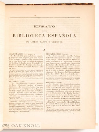 ENSAYO DE UNA BIBLIOTECA ESPANOLA DE LIBROS RAROS Y CURIOSOS