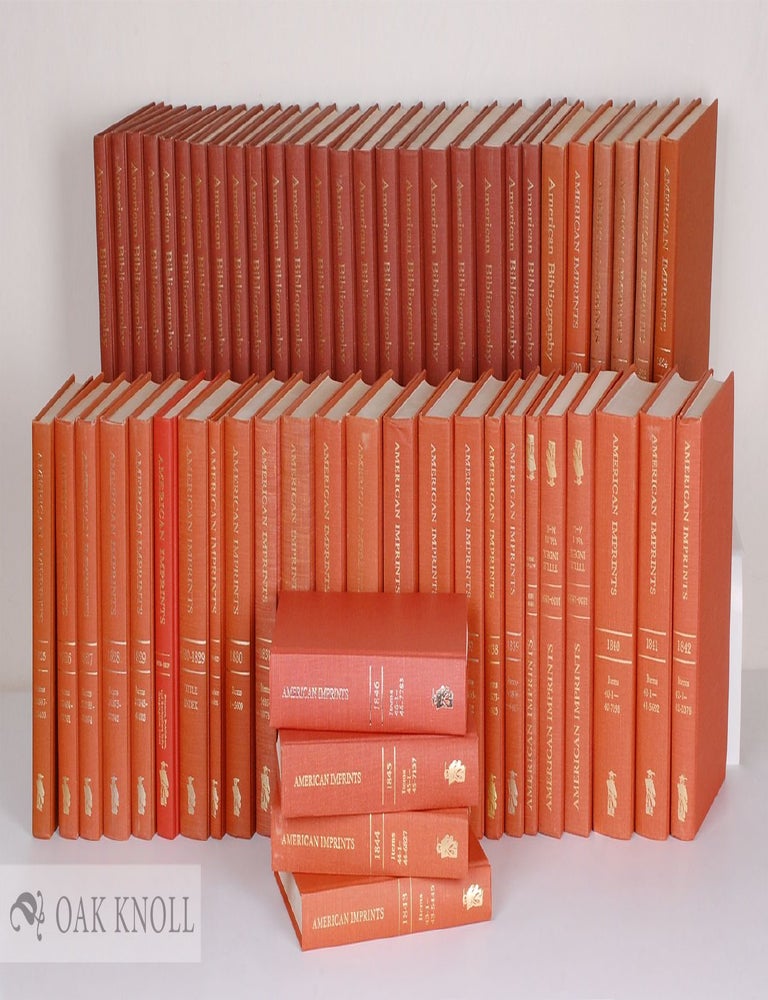 Order Nr. 41646 A complete set of AMERICAN BIBLIOGRAPHY A PRELIMINARY CHECKLIST. [with:] A CHECKLIST OF AMERICAN IMPRINTS. [1801 - 1846]. Ralph R. Shaw, Richard H. Shoemaker.